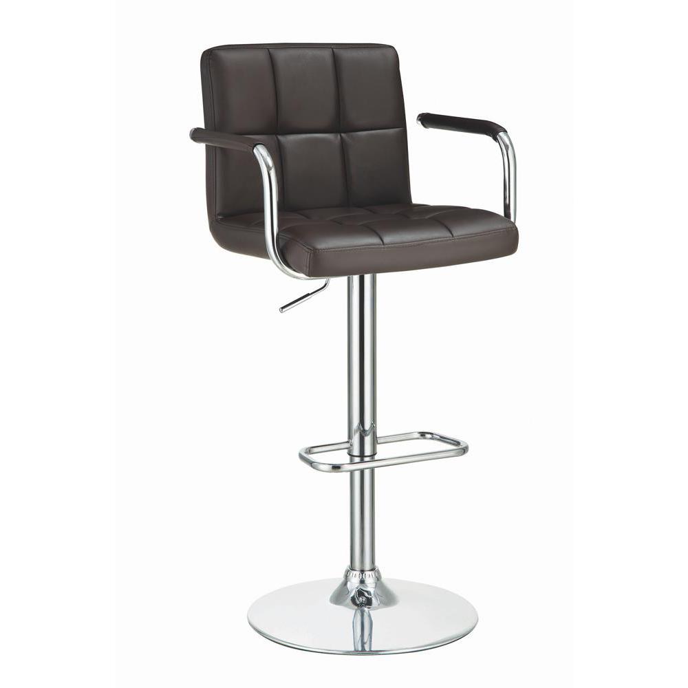 Palomar Adjustable Height Bar Stool Brown And Chrome. The main picture.