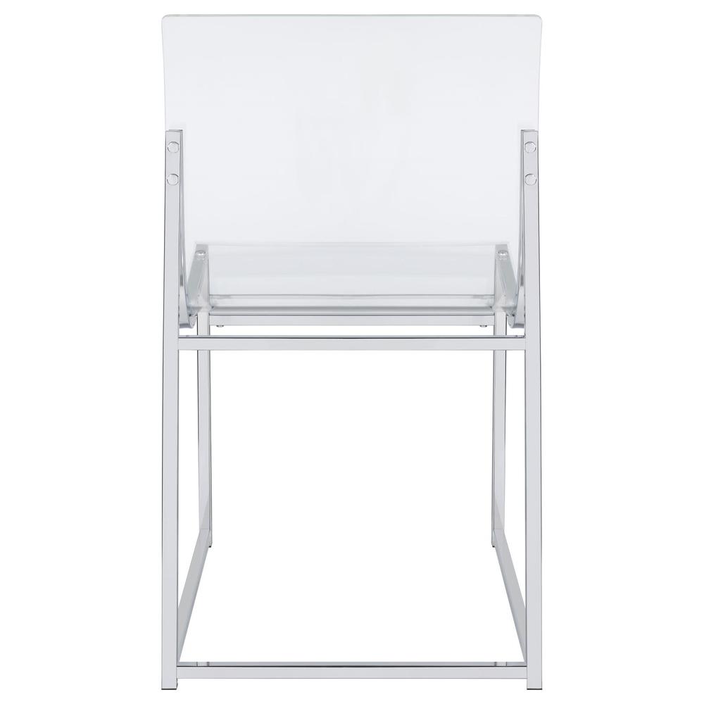Adino Acrylic Dining Side Chair Clear and Chrome (Set of 2). Picture 6