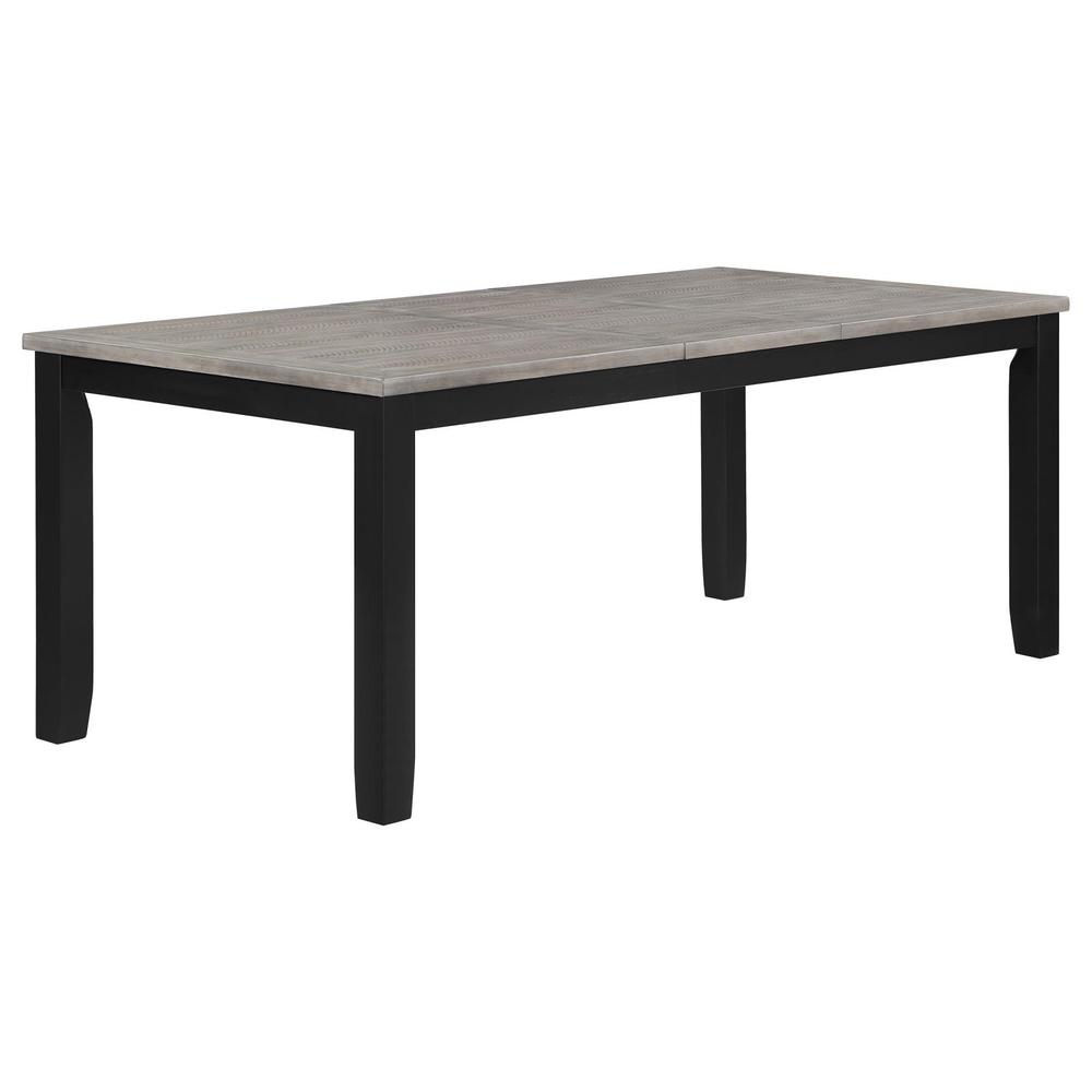 Elodie Rectangular Dining Table with Extension Grey and Black. Picture 9