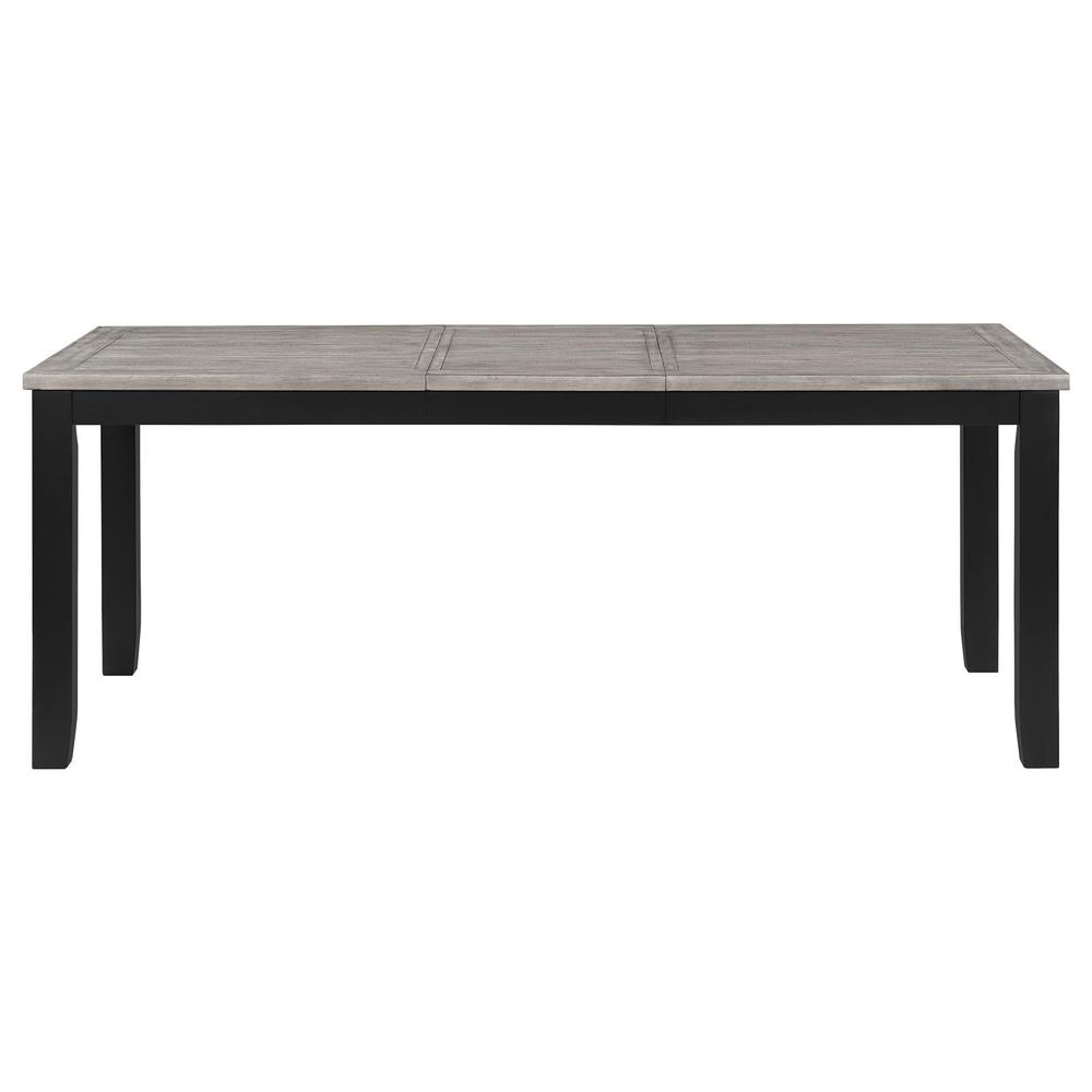 Elodie Rectangular Dining Table with Extension Grey and Black. Picture 2