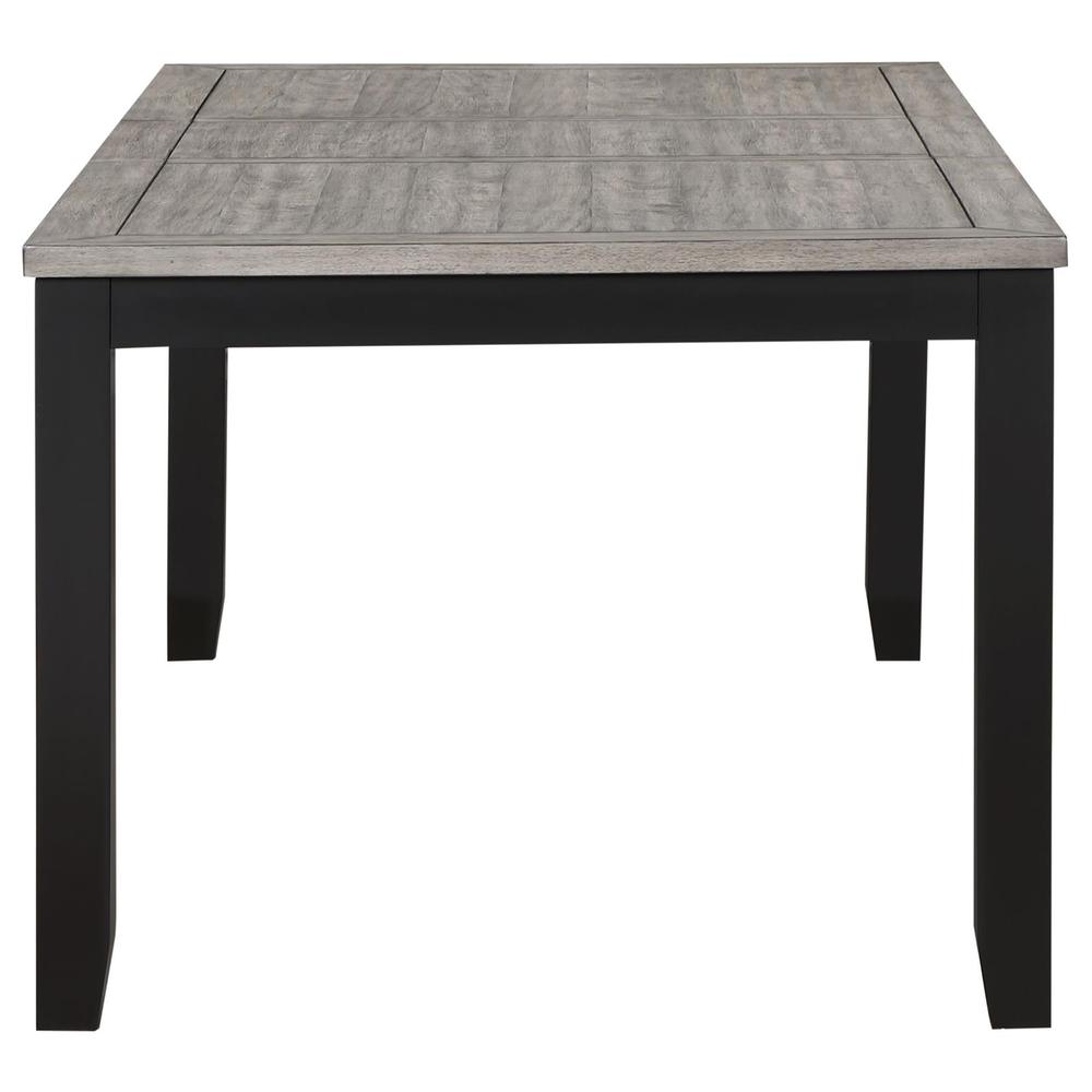 Elodie Rectangular Dining Table with Extension Grey and Black. Picture 3
