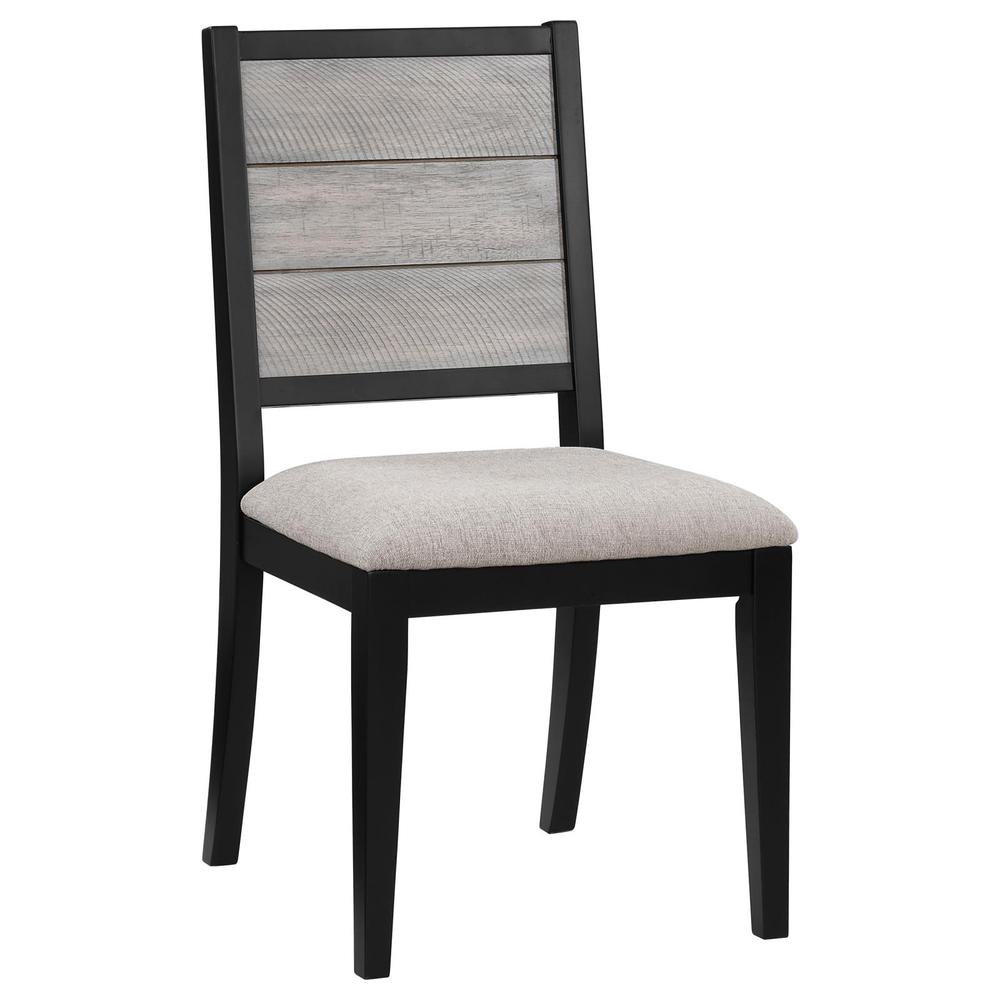 Elodie Upholstered Padded Seat Dining Side Chair Dove Grey and Black (Set of 2). Picture 13