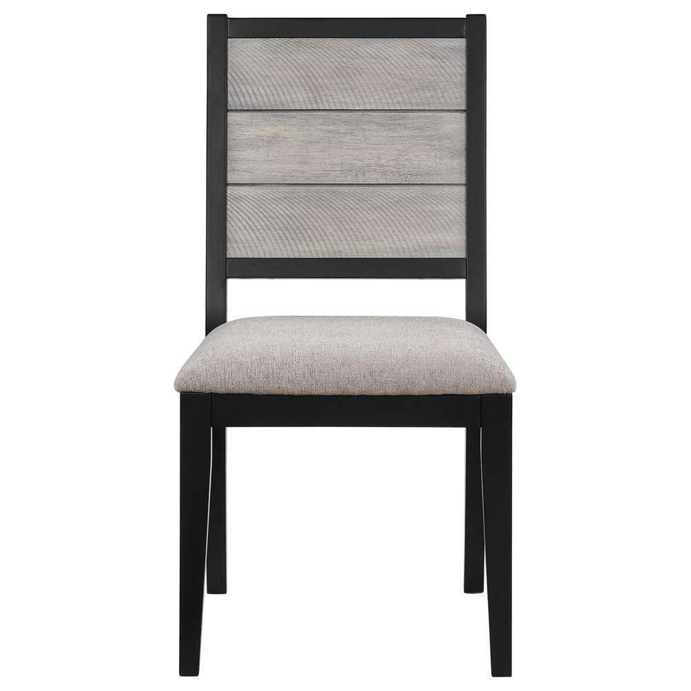 Elodie Upholstered Padded Seat Dining Side Chair Dove Grey and Black (Set of 2). Picture 2