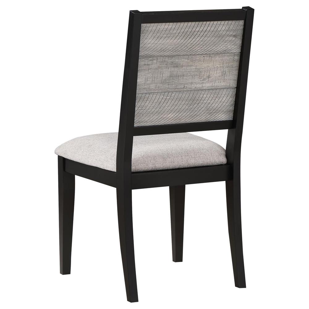 Elodie Upholstered Padded Seat Dining Side Chair Dove Grey and Black (Set of 2). Picture 5