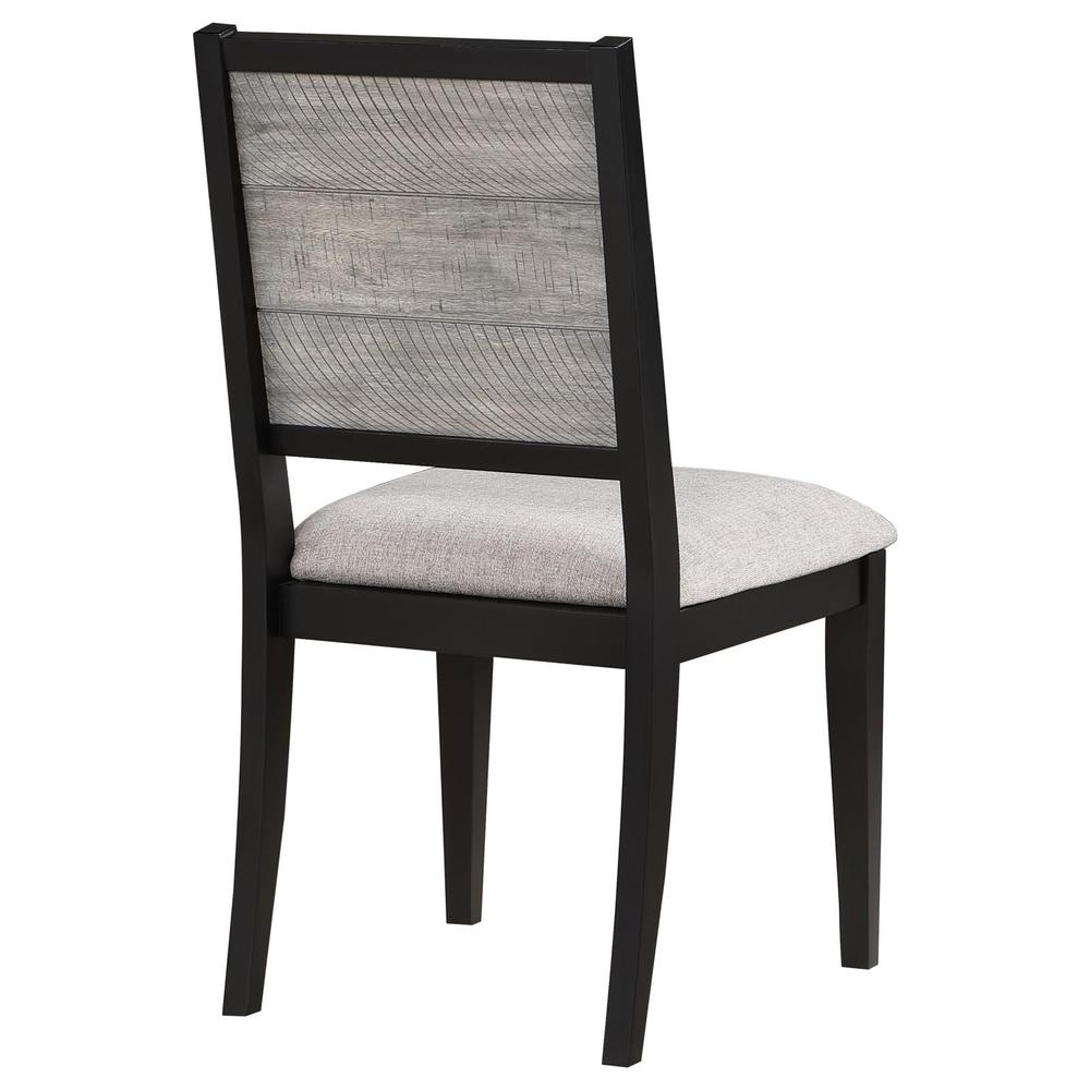 Elodie Upholstered Padded Seat Dining Side Chair Dove Grey and Black (Set of 2). Picture 7