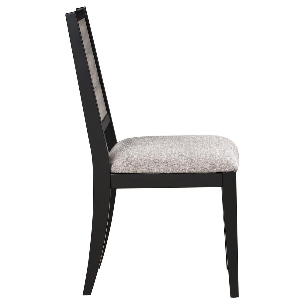 Elodie Upholstered Padded Seat Dining Side Chair Dove Grey and Black (Set of 2). Picture 8