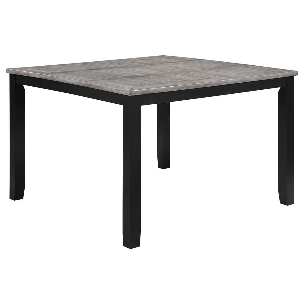 Elodie Counter Height Dining Table with Extension Leaf Grey and Black. Picture 1