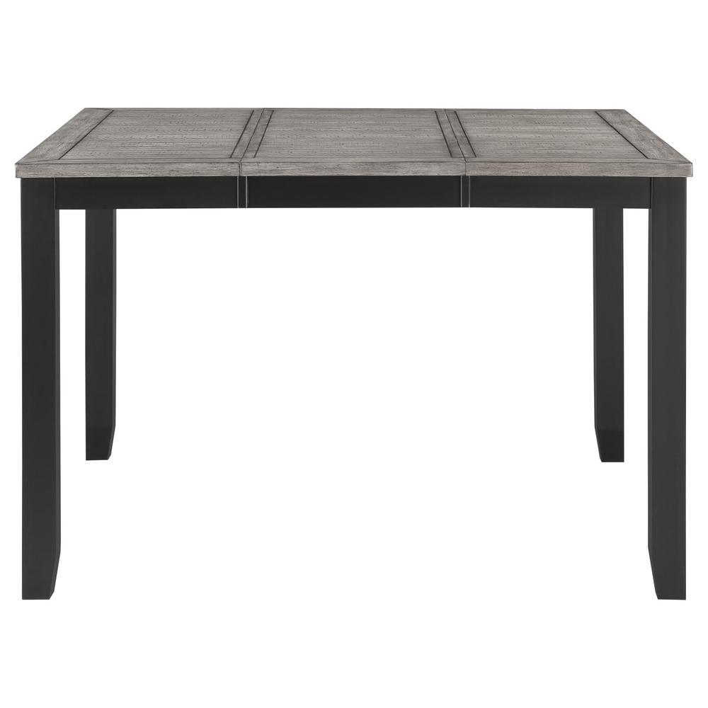 Elodie Counter Height Dining Table with Extension Leaf Grey and Black. Picture 2