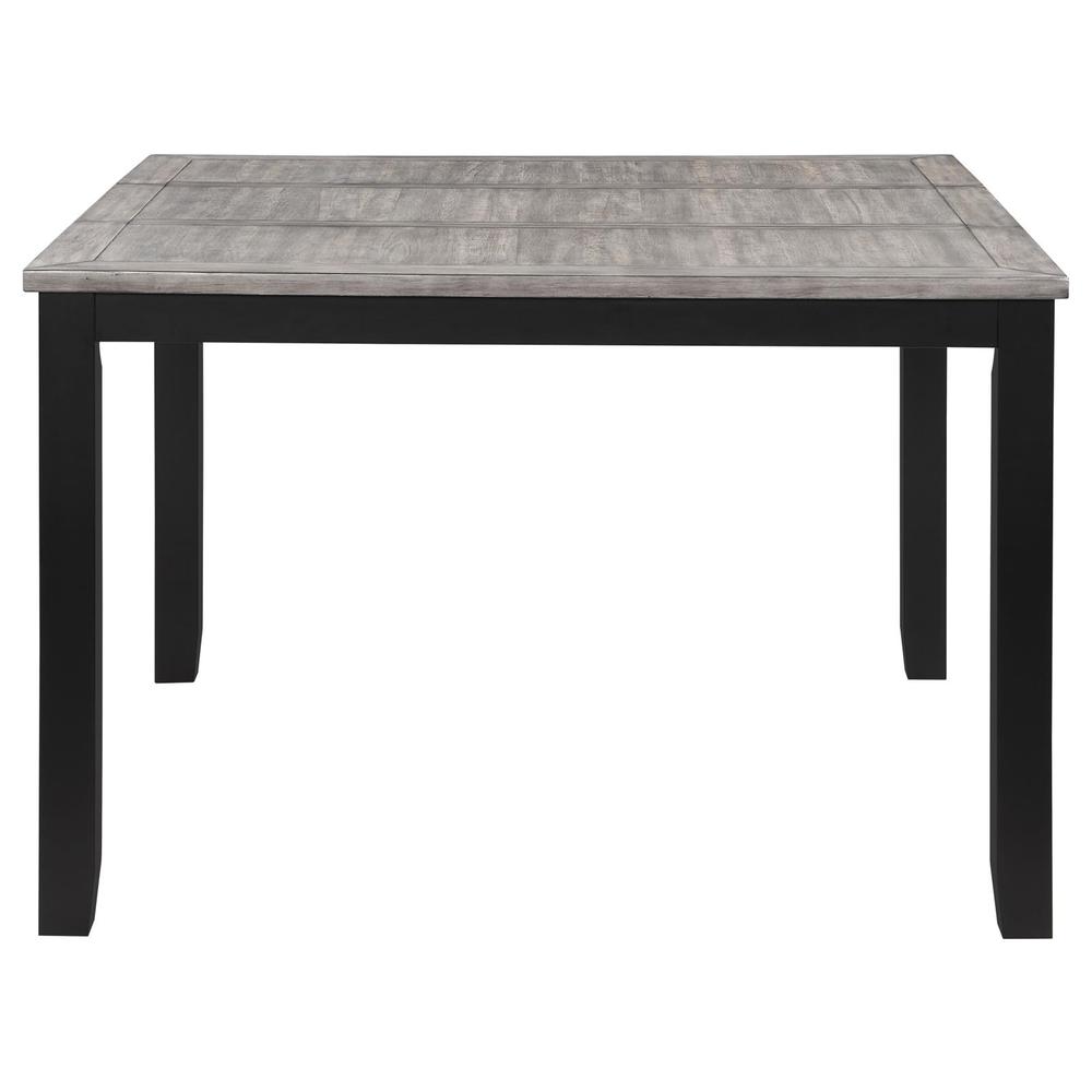 Elodie Counter Height Dining Table with Extension Leaf Grey and Black. Picture 3