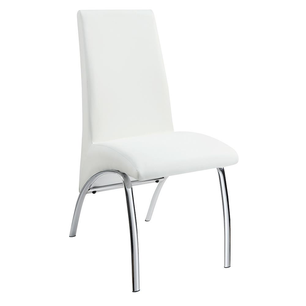 Bishop Upholstered Side Chairs White and Chrome (Set of 2). Picture 1