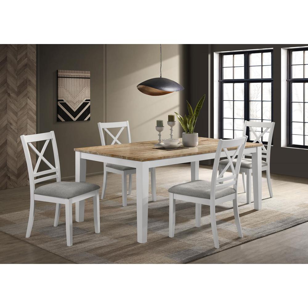 Hollis 5-piece Rectangular Dining Table Set Brown and White. Picture 14