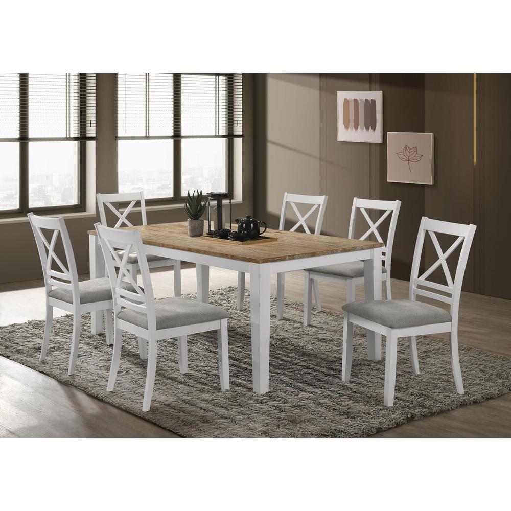 Hollis 7-piece Rectangular Dining Table Set Brown and White. Picture 14