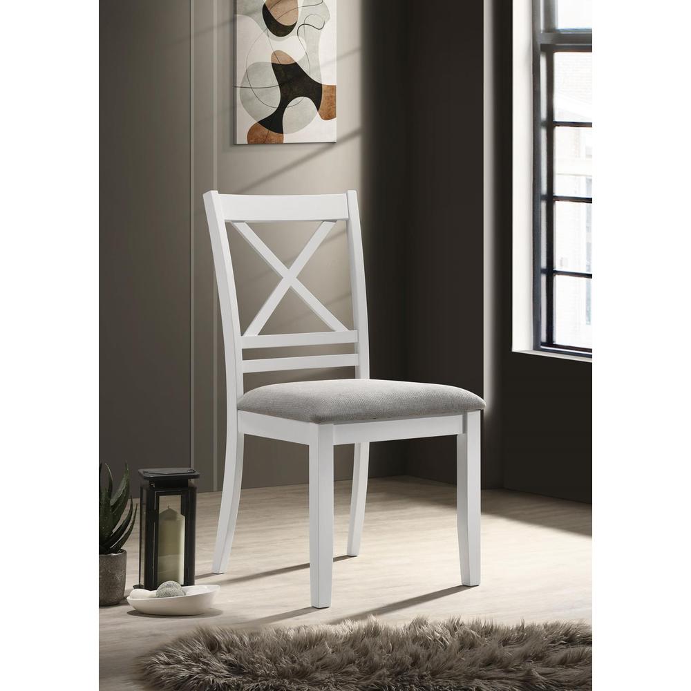 Hollis Cross Back Wood Dining Side Chair White (Set of 2). Picture 12