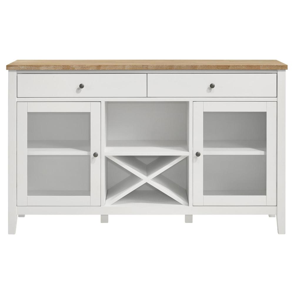 Hollis 2-door Dining Sideboard with Drawers Brown and White. Picture 2