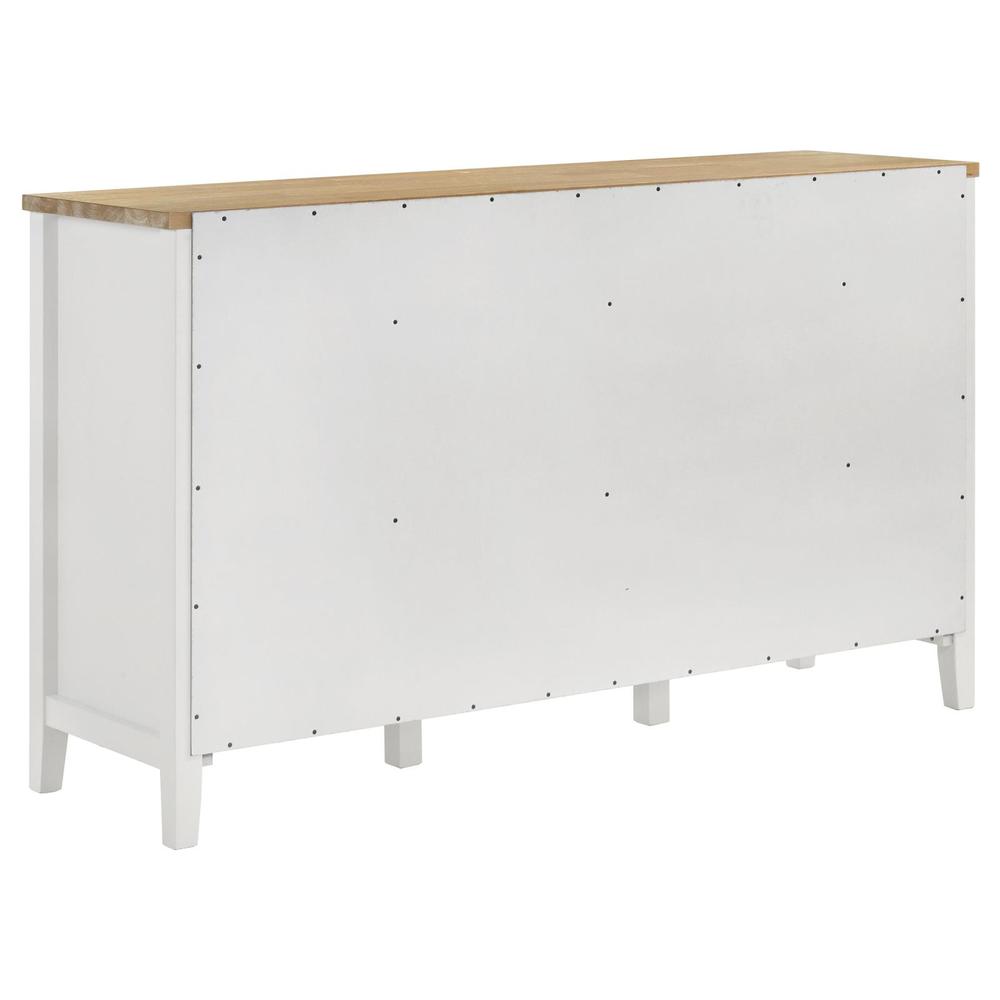 Hollis 2-door Dining Sideboard with Drawers Brown and White. Picture 6