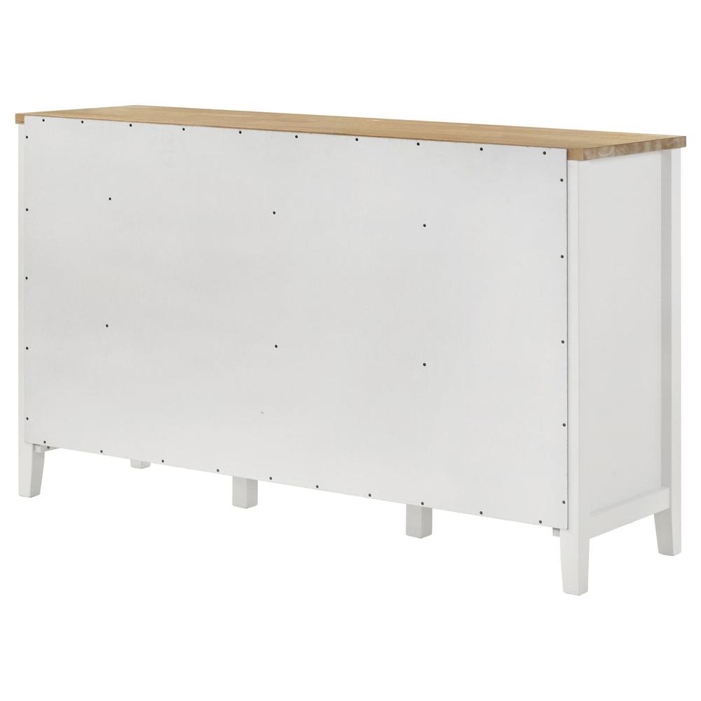Hollis 2-door Dining Sideboard with Drawers Brown and White. Picture 8