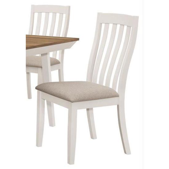 Nogales Vertical Slat Back Dining Side Chair Off White (Set of 2). Picture 1