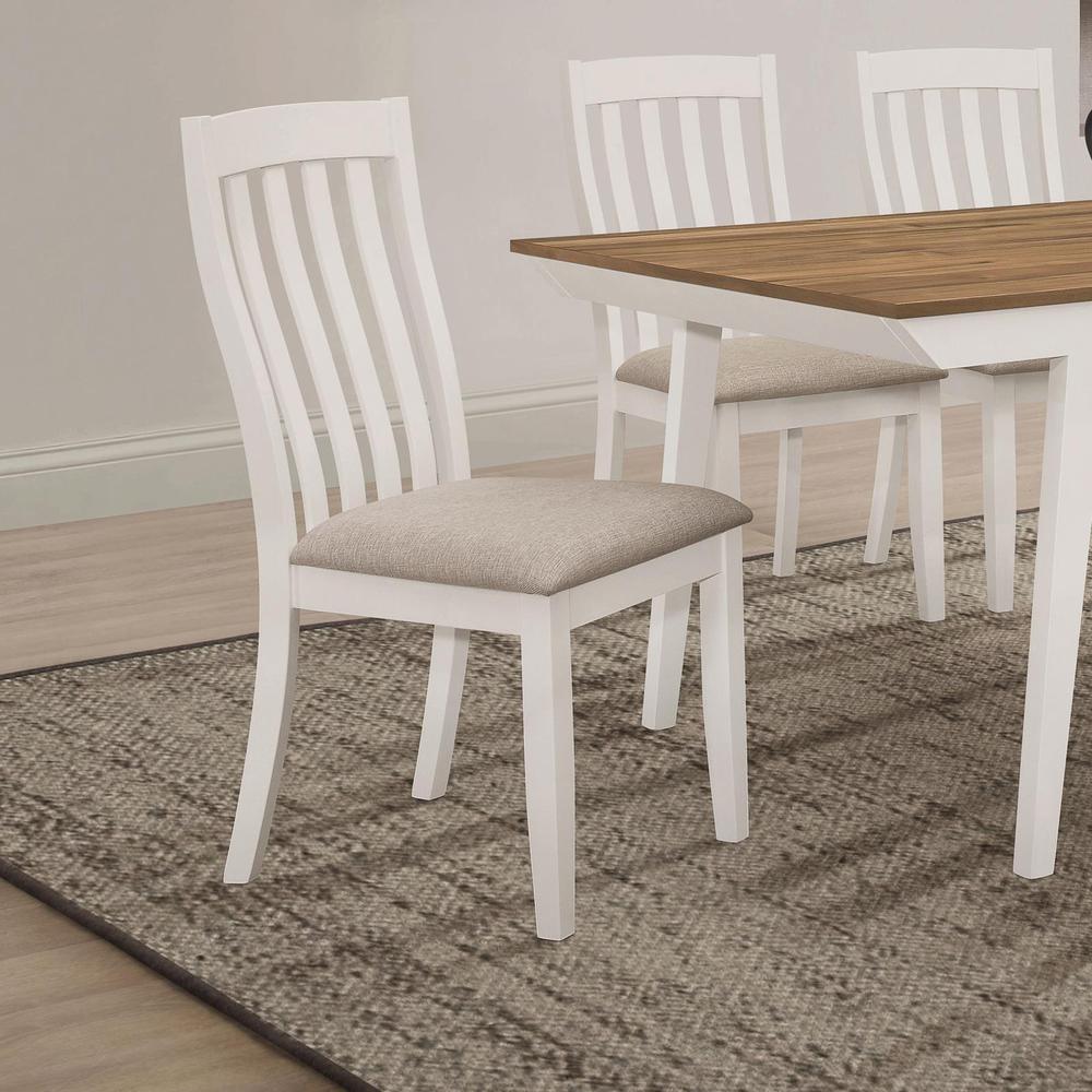 Nogales Vertical Slat Back Dining Side Chair Off White (Set of 2). Picture 9