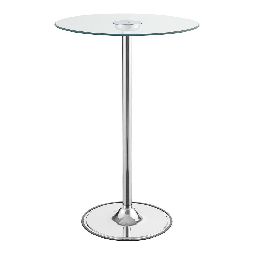 Thea LED Bar Table Chrome and Clear. Picture 2