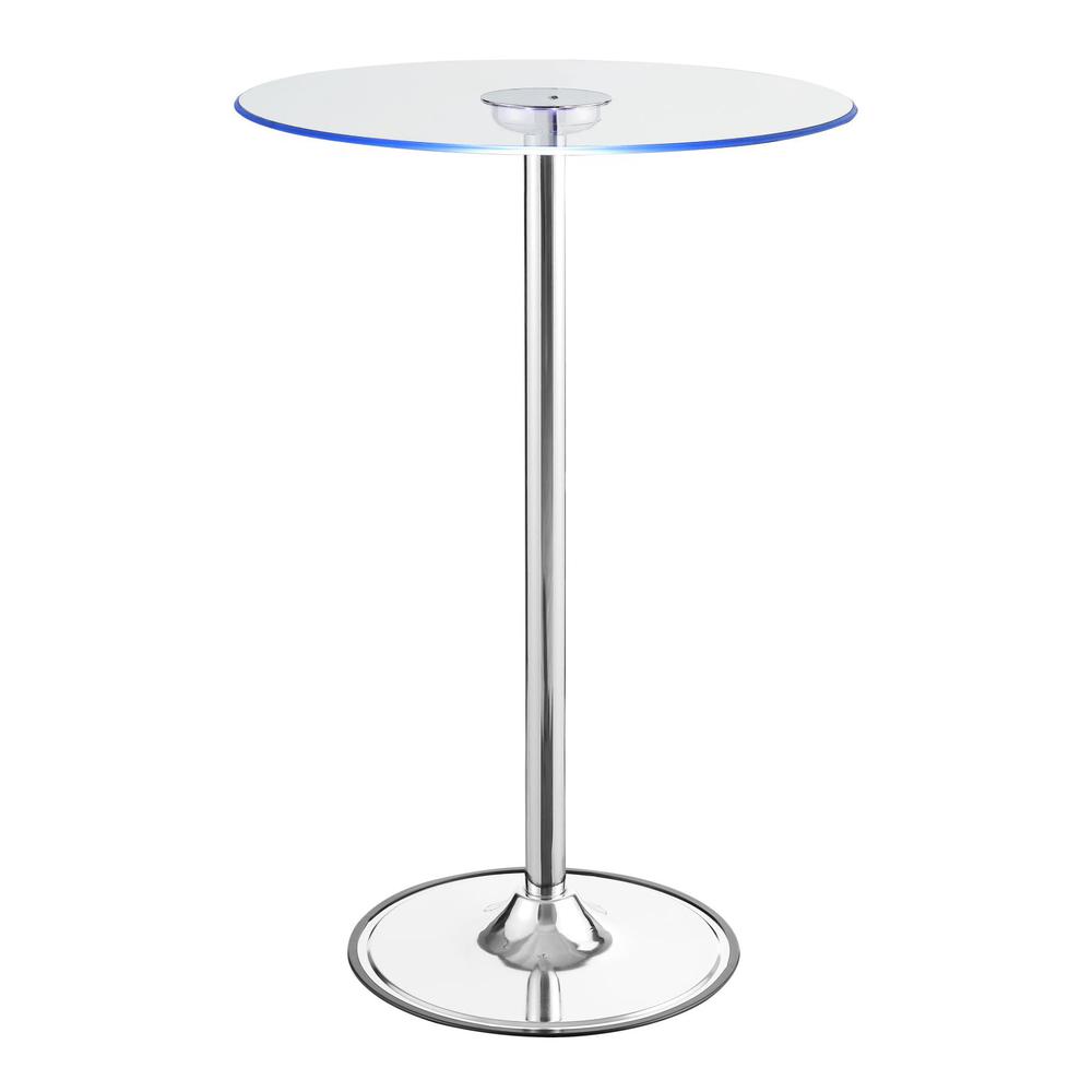 Thea LED Bar Table Chrome and Clear. Picture 4