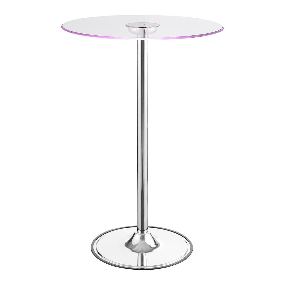 Thea LED Bar Table Chrome and Clear. Picture 8