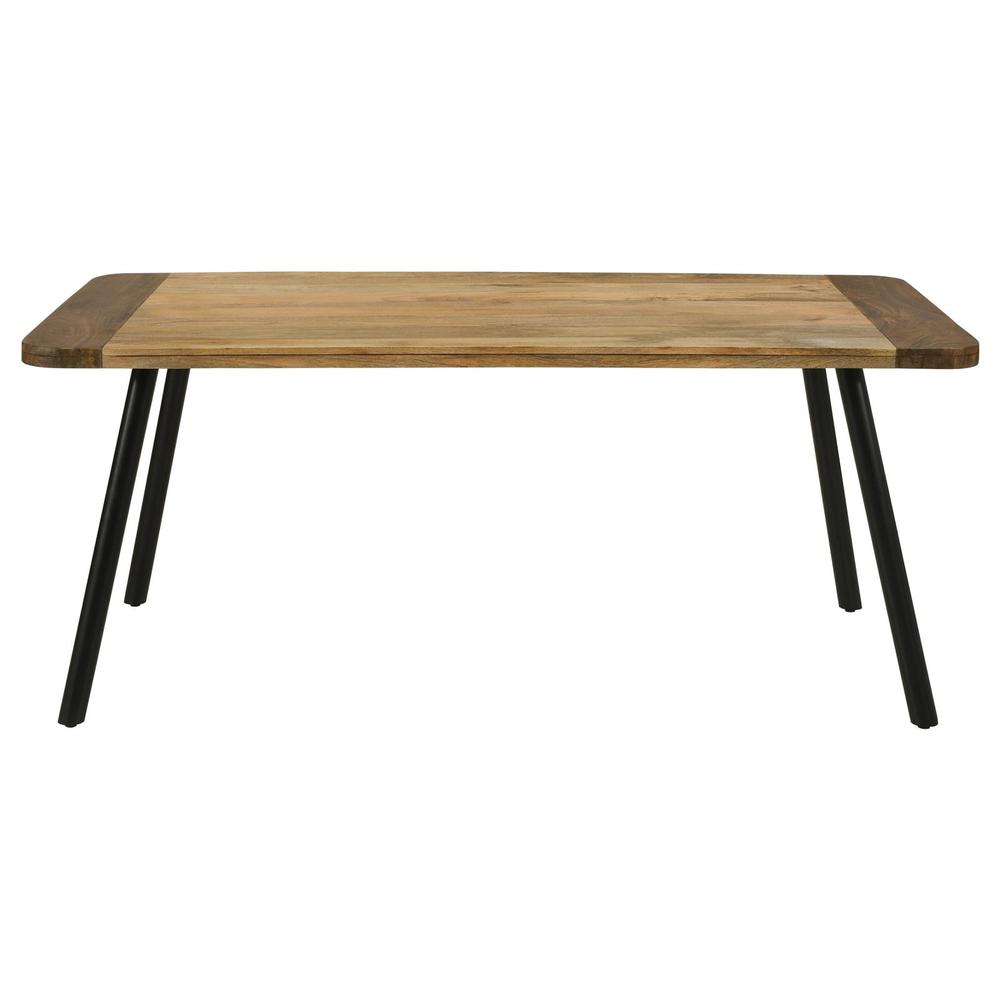 Maverick Rectangular Tapered Legs Dining Table Natural Mango and Black. Picture 1