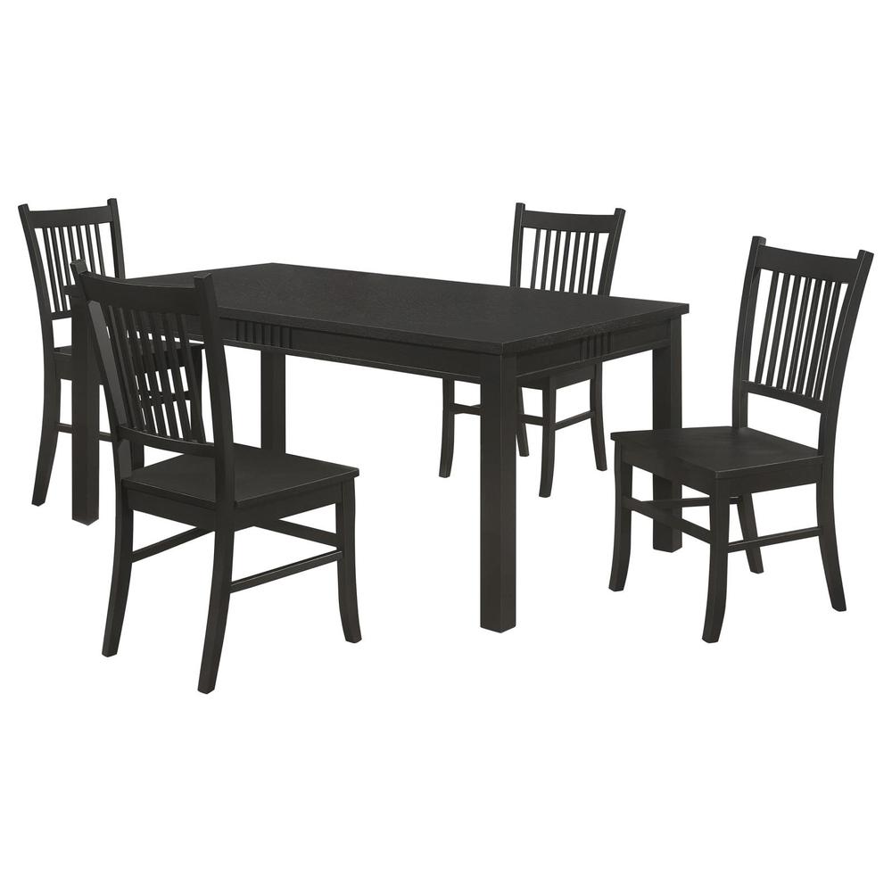 Marbrisa 5-piece Rectangular Dining Table Set Matte Black. Picture 1