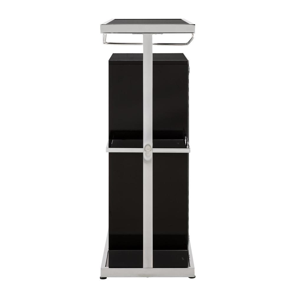 Zinnia 2-tier Bar Unit Glossy Black and White. Picture 3