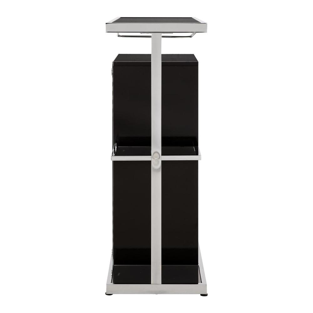 Zinnia 2-tier Bar Unit Glossy Black and White. Picture 5