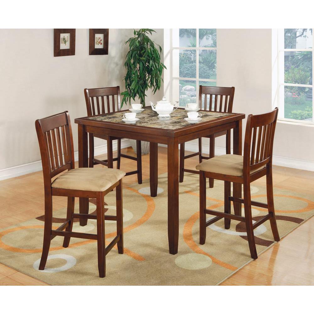 Jardin 5-piece Counter Height Dining Set Red Brown and Tan. Picture 1