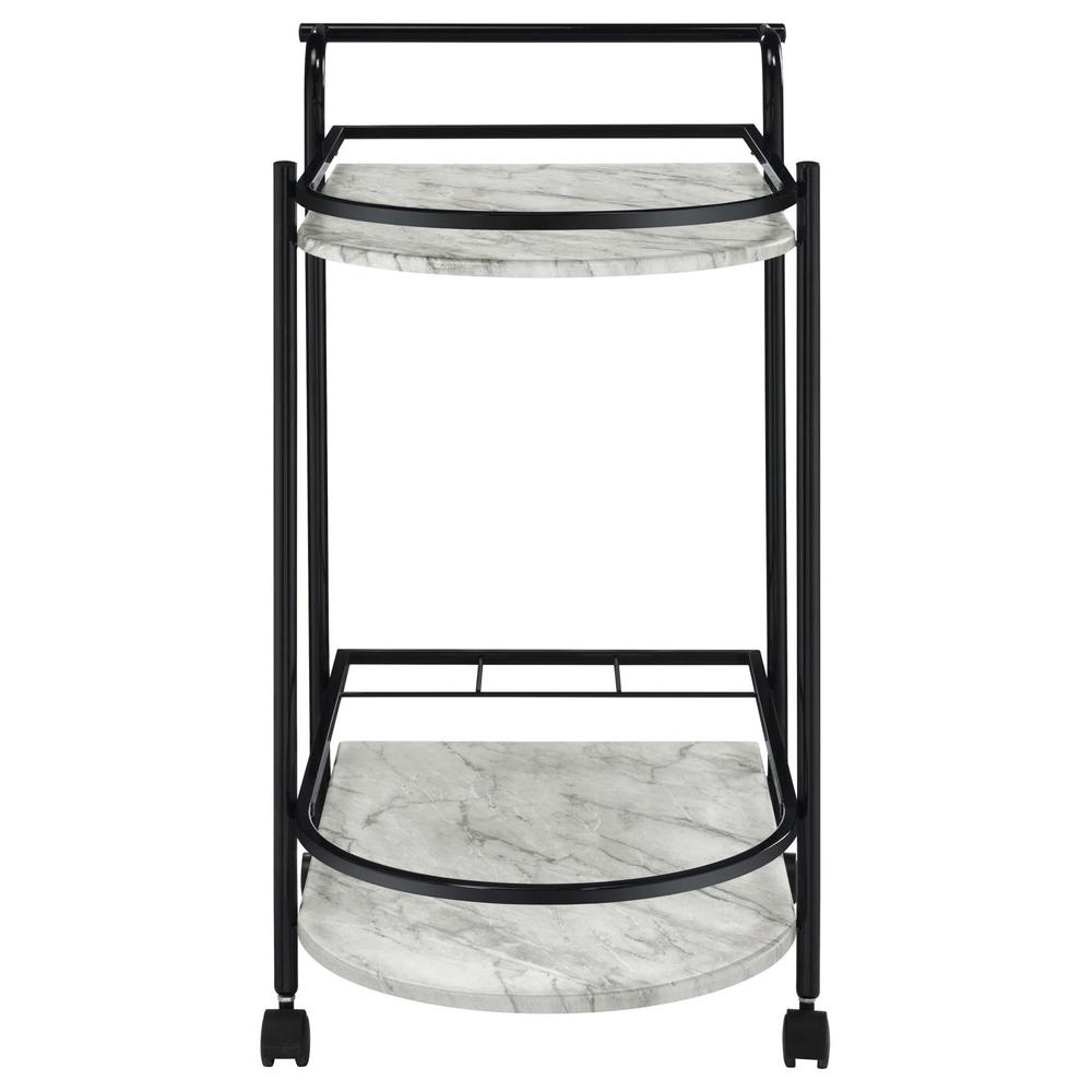 Desiree 2-tier Bar Cart with Casters Black. Picture 3
