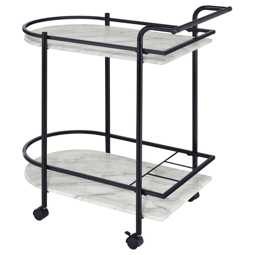 Desiree 2-tier Bar Cart with Casters Black. Picture 4