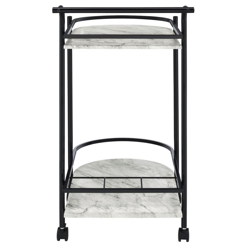 Desiree 2-tier Bar Cart with Casters Black. Picture 5
