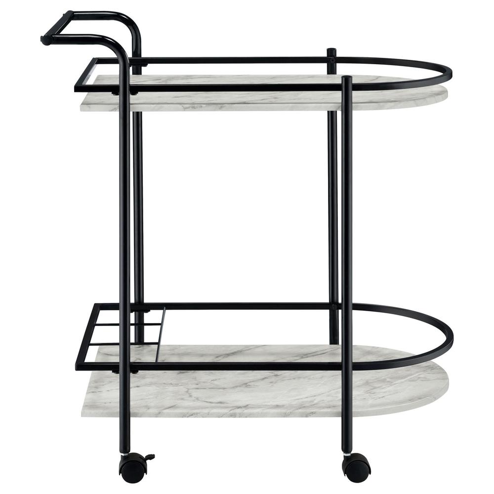 Desiree 2-tier Bar Cart with Casters Black. Picture 6