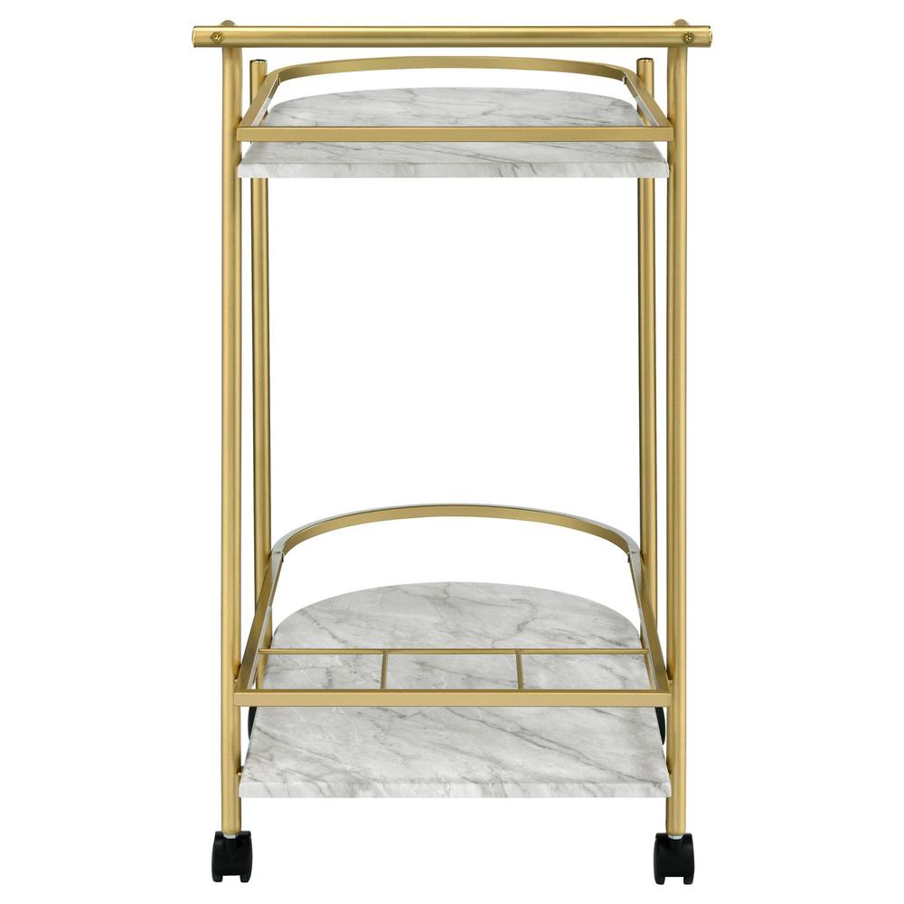 Desiree 2-tier Bar Cart with Casters Gold. Picture 5