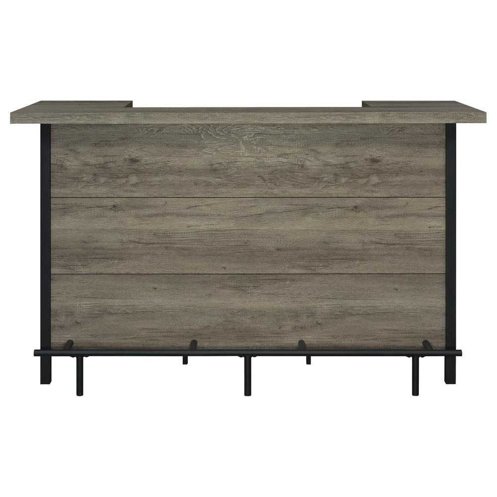 Bellemore Bar Unit with Footrest Grey Driftwood and Black. Picture 4