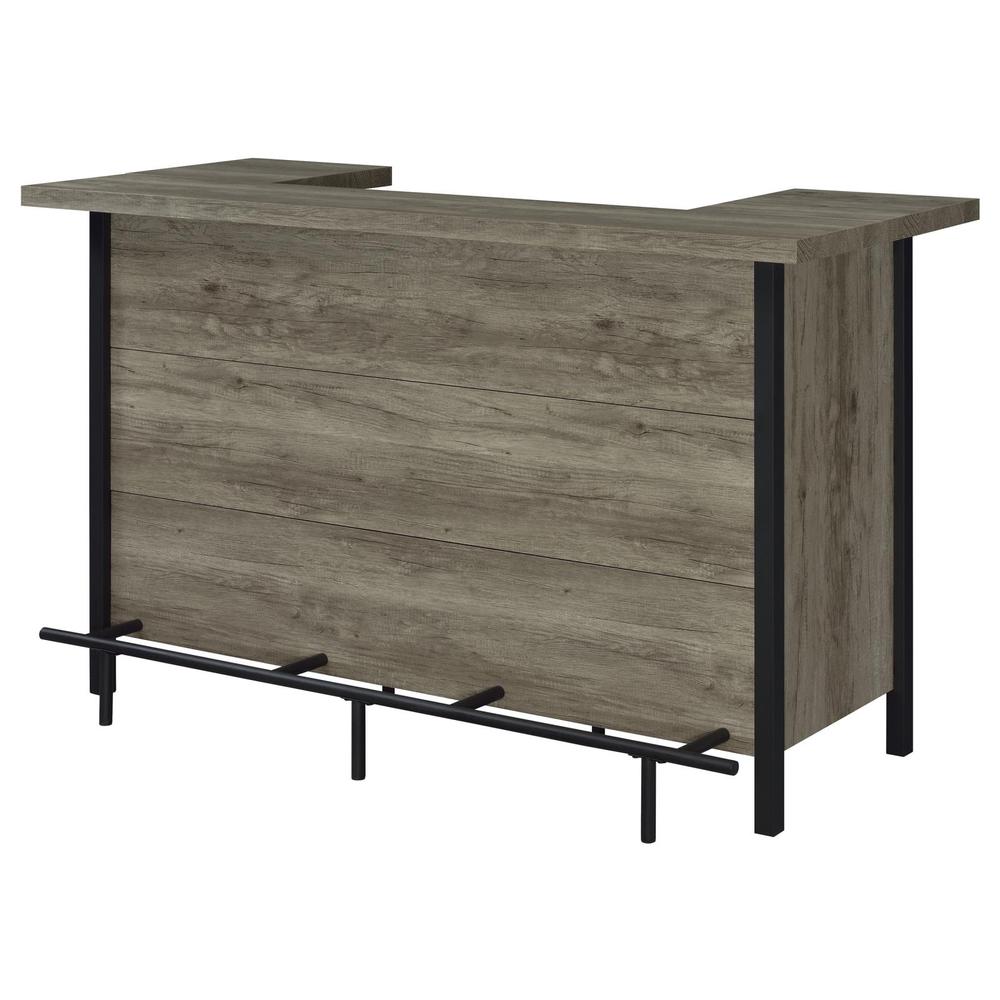 Bellemore Bar Unit with Footrest Grey Driftwood and Black. Picture 5