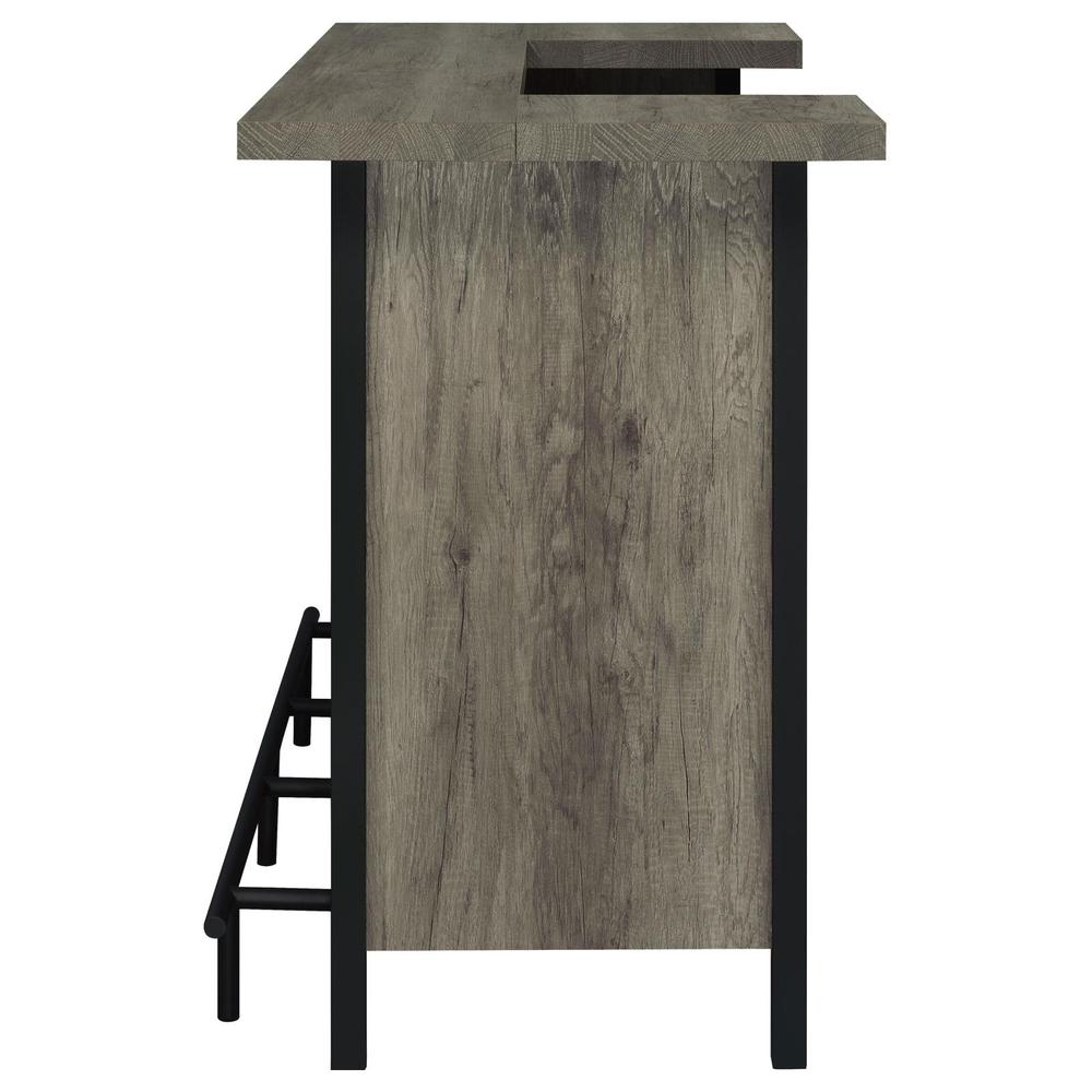 Bellemore Bar Unit with Footrest Grey Driftwood and Black. Picture 6