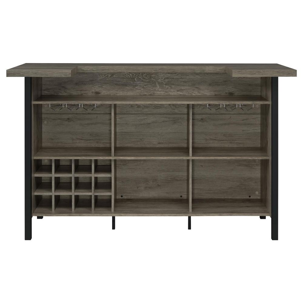 Bellemore Bar Unit with Footrest Grey Driftwood and Black. Picture 8