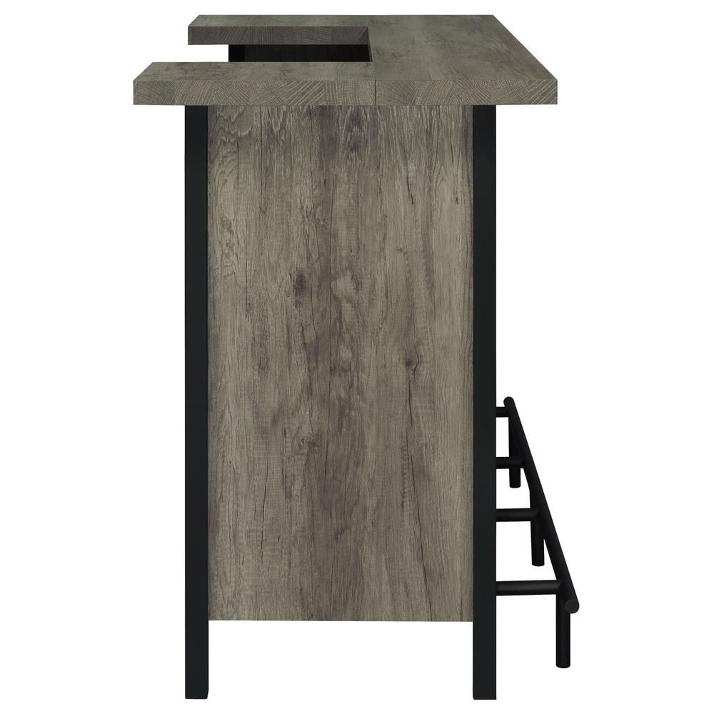Bellemore Bar Unit with Footrest Grey Driftwood and Black. Picture 9