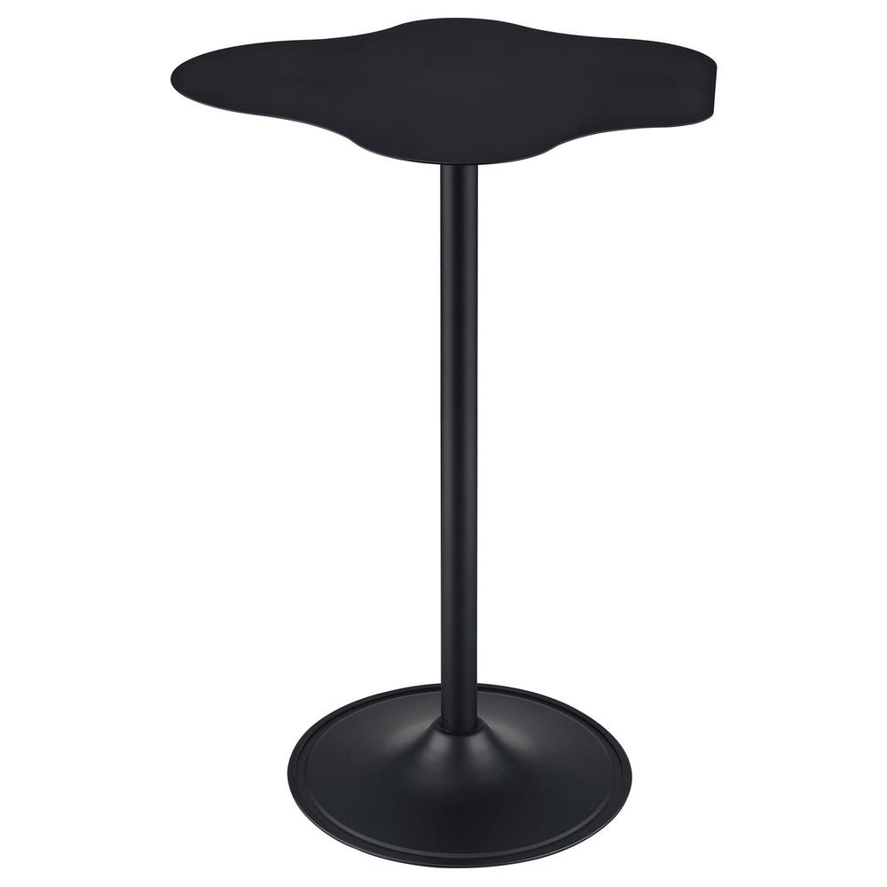 Keanu Pedestal Cloud-Shaped Top Bar Table Black. Picture 1