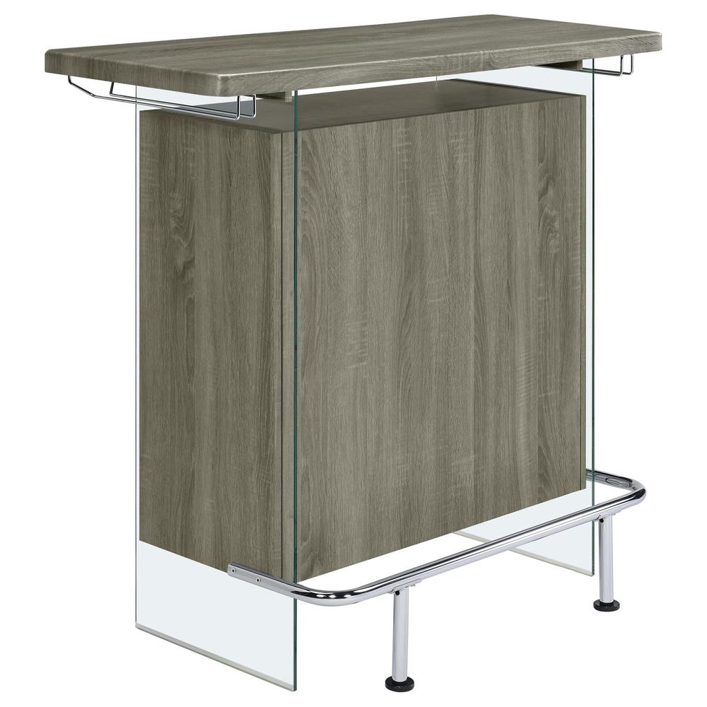 Acosta Rectangular Bar Unit with Footrest and Glass Side Panels. Picture 3