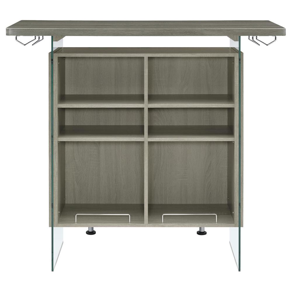 Acosta Rectangular Bar Unit with Footrest and Glass Side Panels. Picture 8