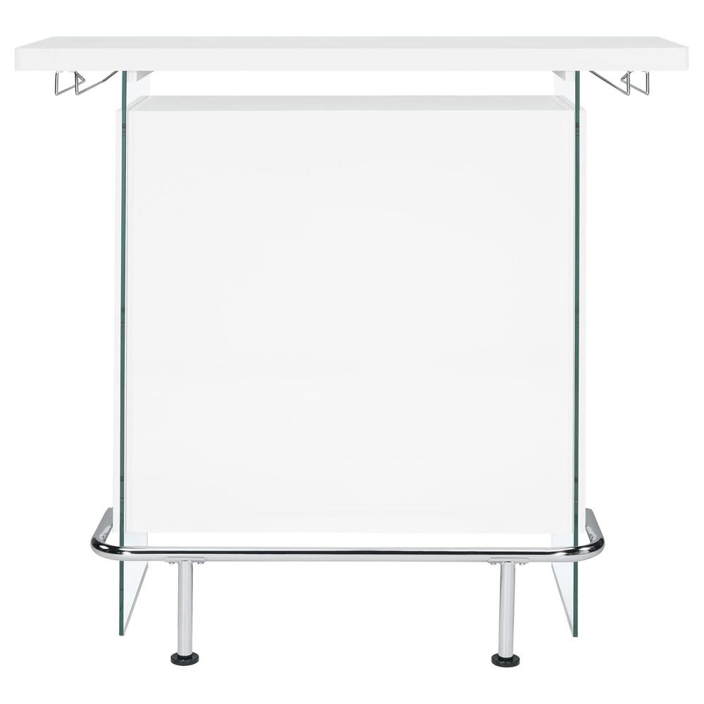 Acosta Rectangular Bar Unit with Footrest and Glass Side Panels. Picture 4