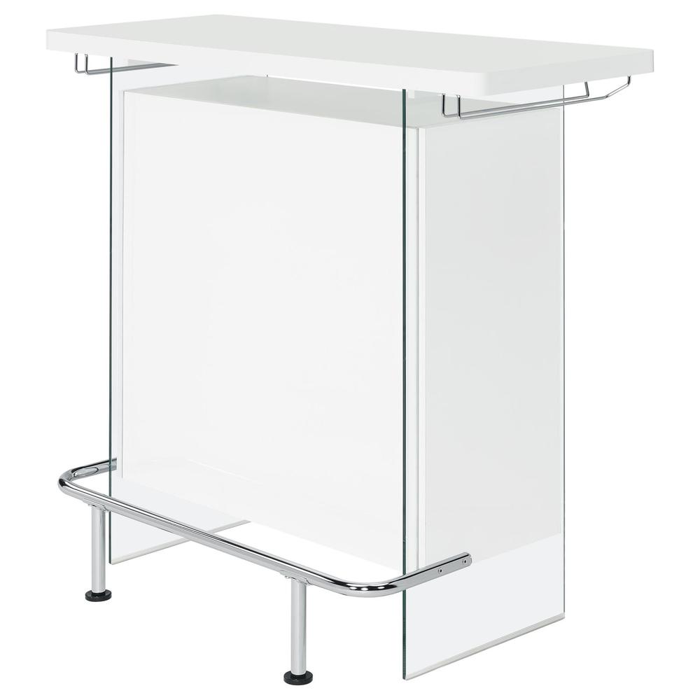 Acosta Rectangular Bar Unit with Footrest and Glass Side Panels. Picture 5