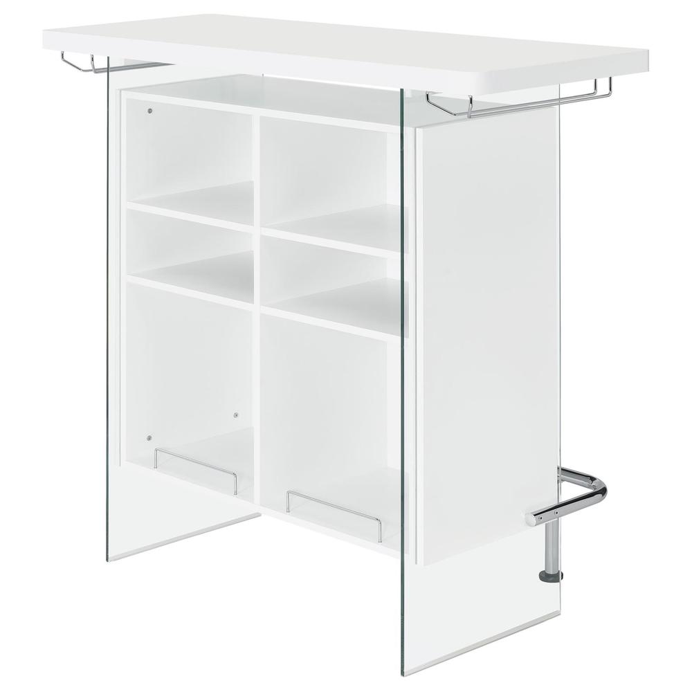 Acosta Rectangular Bar Unit with Footrest and Glass Side Panels. Picture 9