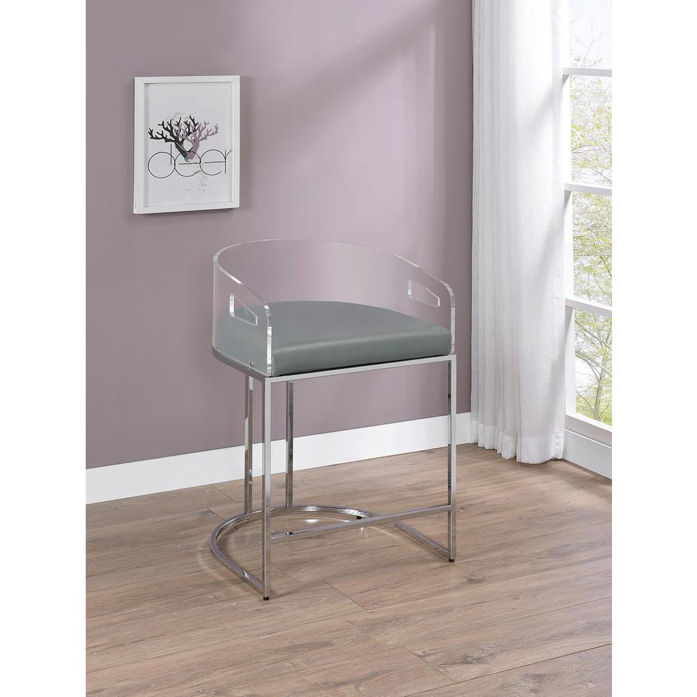 Thermosolis Acrylic Back Counter Height Stools (Set Of 2). Picture 1