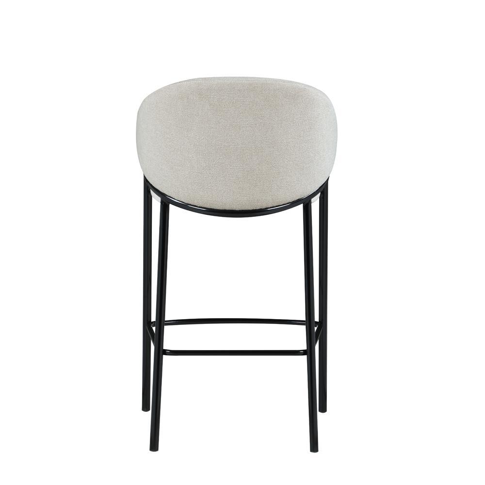 Chadwick Sloped Arm Bar Stools Beige and Glossy Black (Set of 2). Picture 6