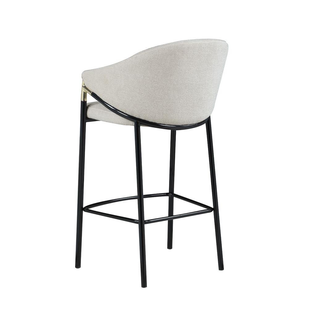 Chadwick Sloped Arm Bar Stools Beige and Glossy Black (Set of 2). Picture 7