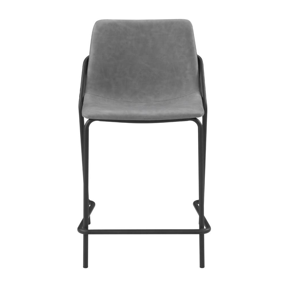 Earnest Solid Back Upholstered Counter Height Stools Grey and Black (Set of 2). Picture 3